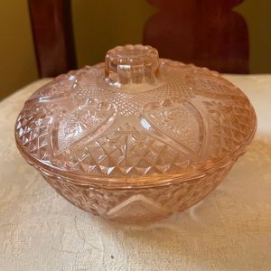 Firna Indonesian pink pressed depression glass